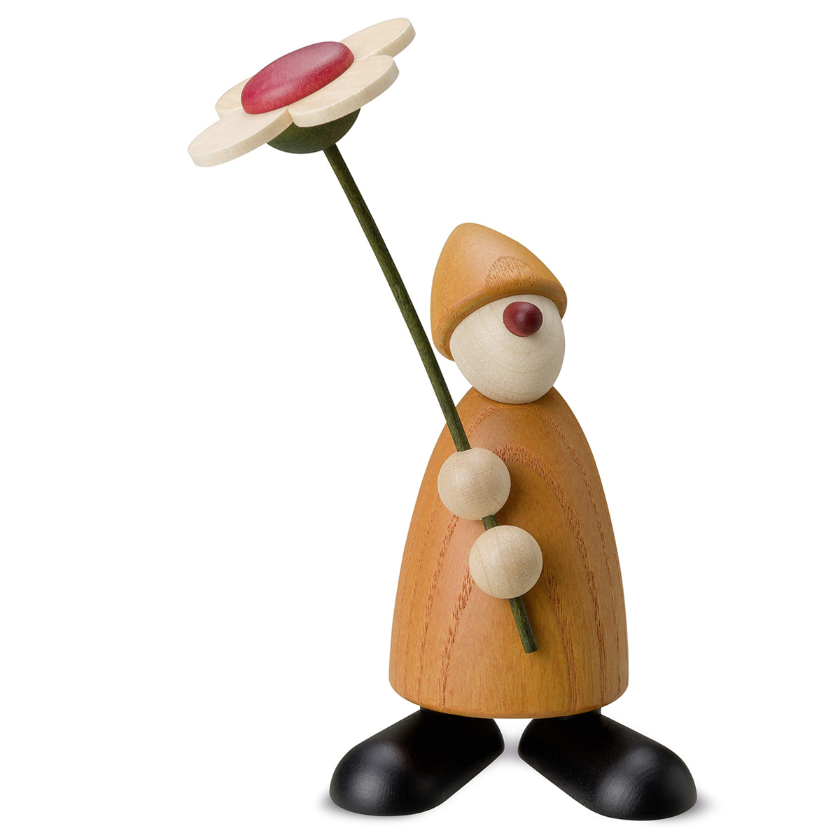 Gratulant Phillip mit Blume, stehend, gelb