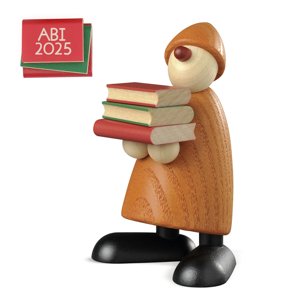 Gratulant Billy mit Büchern, gelb "ABI"