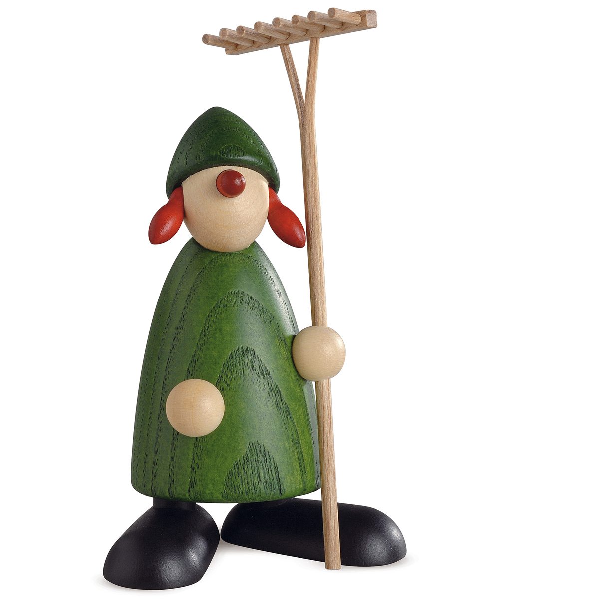 Gratulantin Hanna mit Rechen, grün