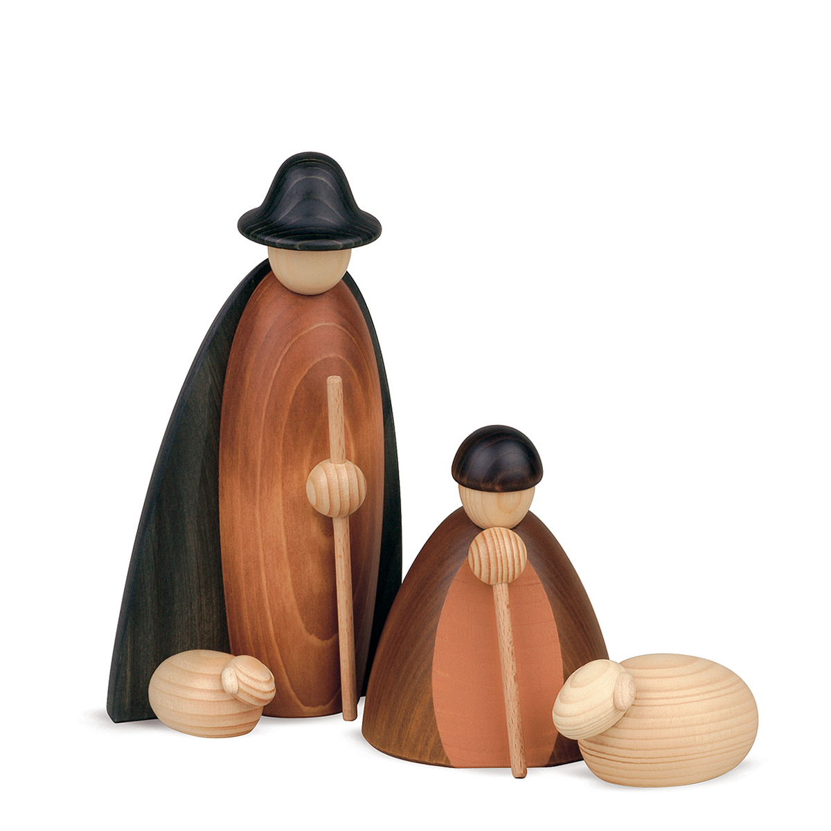 The shepherds with one sheep, large, coloured