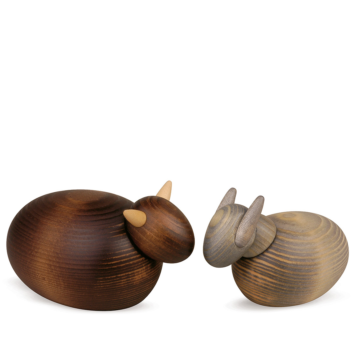 Ox and donkey, large, coloured