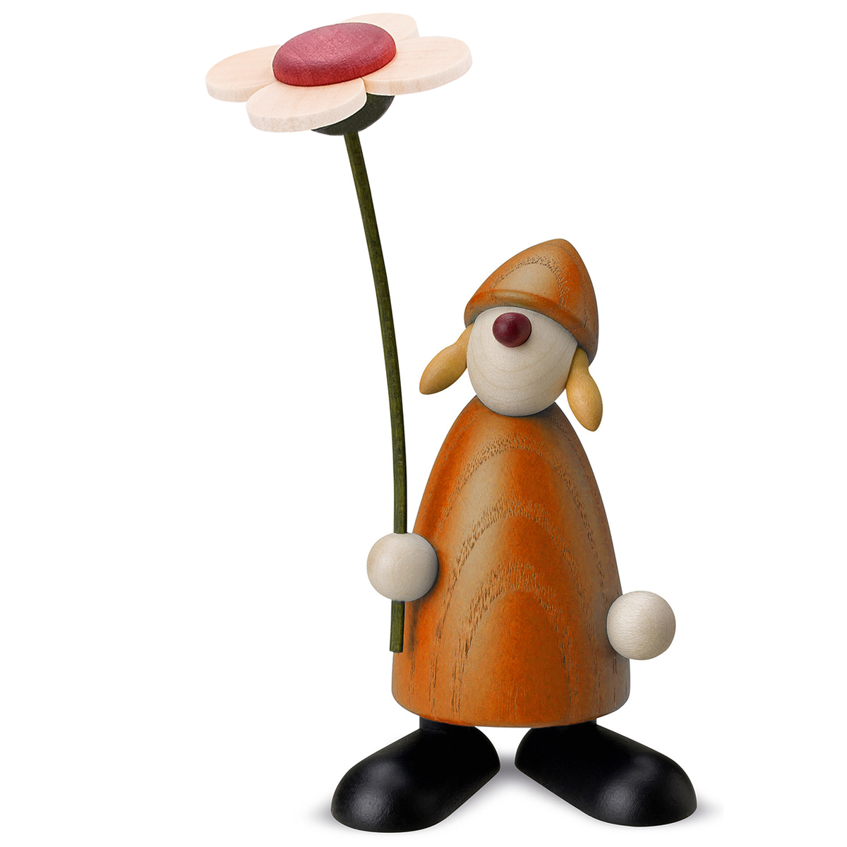 Gratulantin Susi mit Blume, stehend, gelb