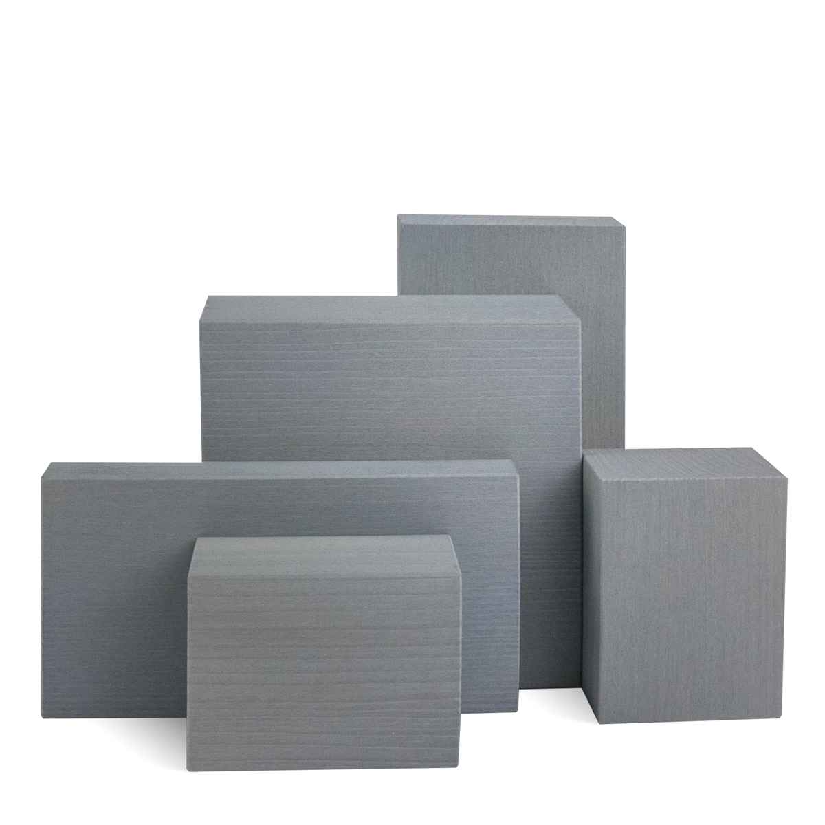 Deko-Set, Klötze grau, 5-teilig