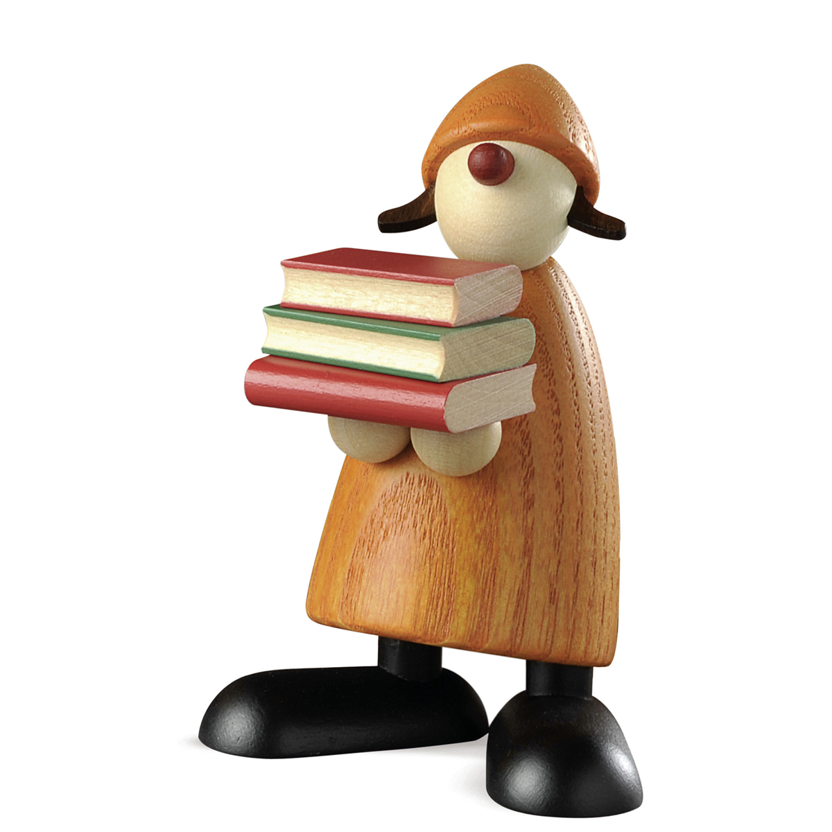 Gratulantin Lilly mit Büchern, gelb