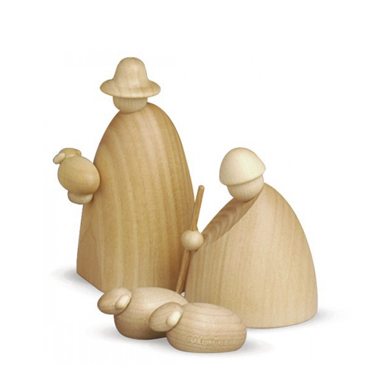 Hirtengruppe mit zwei Schafen, klein, natur