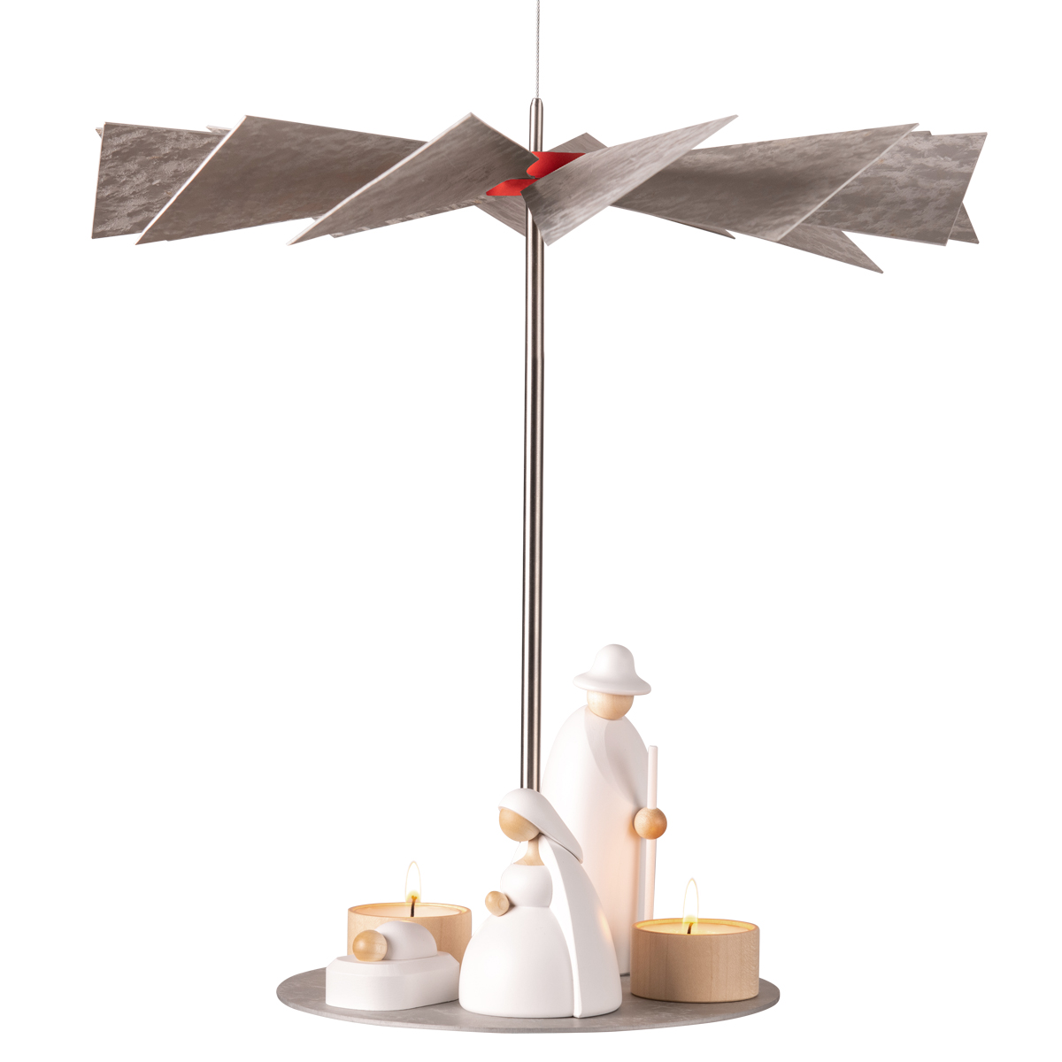 Hängepyramide LUMA Vintage mit Christi Geburt weiß im Set